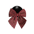 Kerststrik | polyester | donkerrood/geruit | 23cm