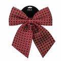 Kerststrik | polyester | donkerrood/geruit | 34cm