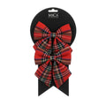 Kerststrik | polyester | rood/geruit | 13cm