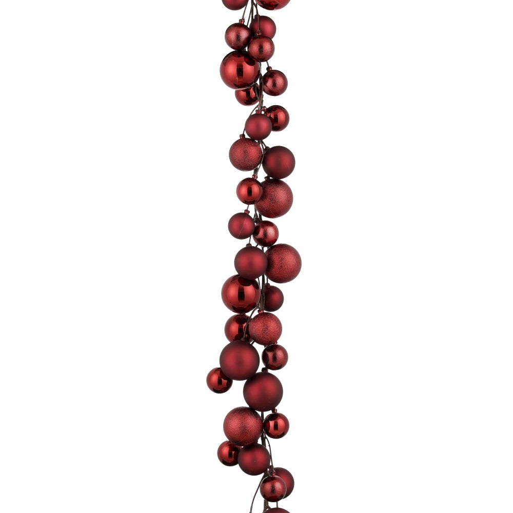 Kerstslinger | kunststof/onbreekbaar | donkerrood | 180cm