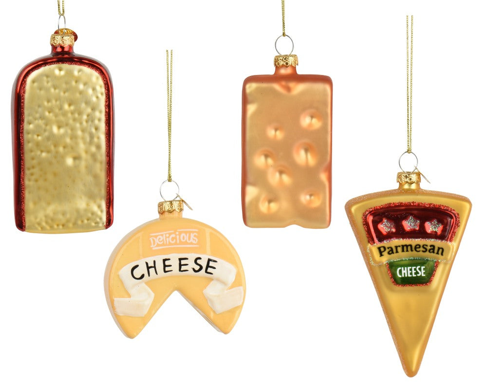 Kersthanger mixbox | 4-delig | glas met glitters | diverse kleuren | 9,9cm