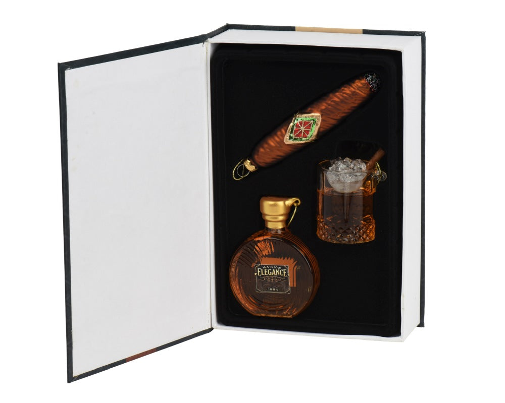 Kersthanger mixbox | 3-delig | glas met glitters | diverse kleuren | 9,6cm