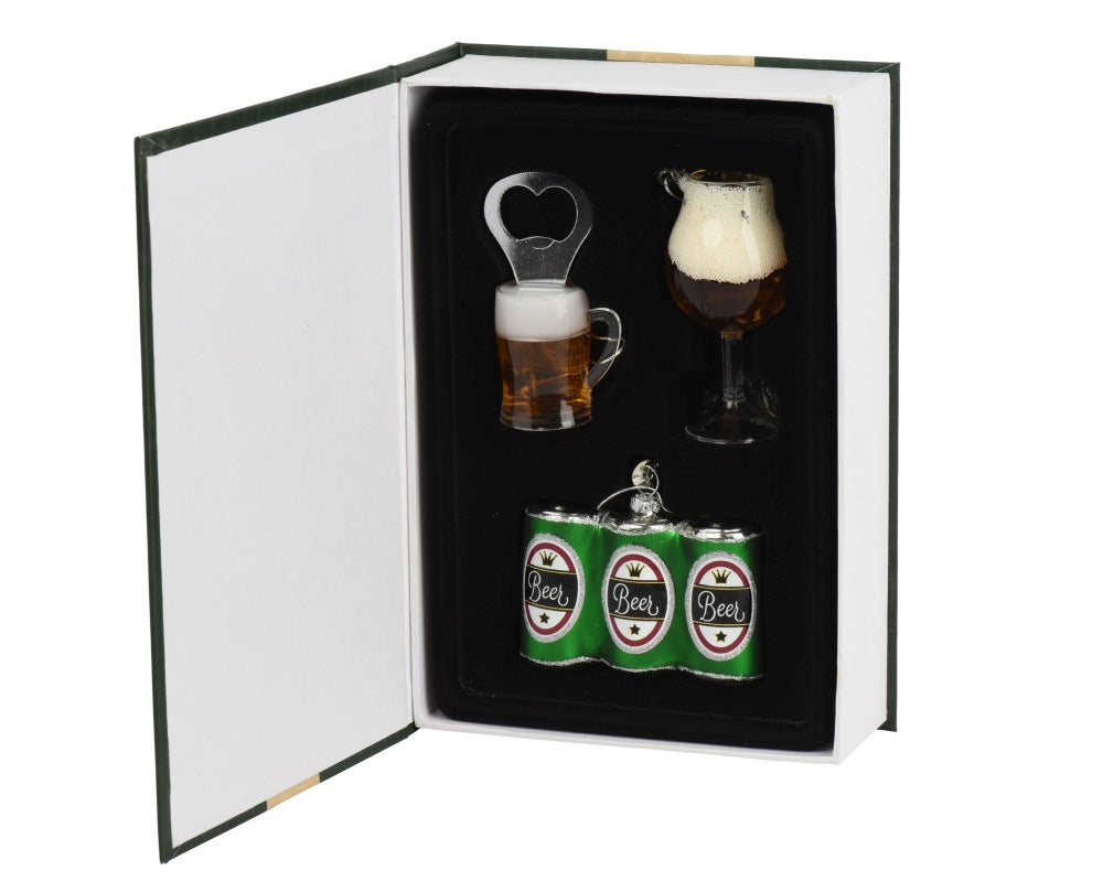 Kersthanger mixbox | 3-delig | glas | diverse kleuren | 8,7cm