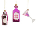 Kersthanger mixbox | 3-delig | glas met glitters | diverse kleuren | 10,5cm