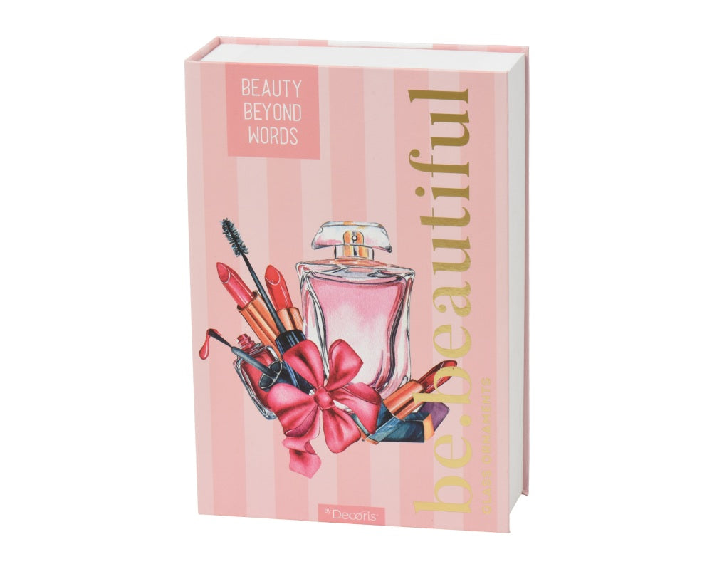 Kersthanger mixbox | 4-delig | glas met glitters | diverse kleuren | 10cm