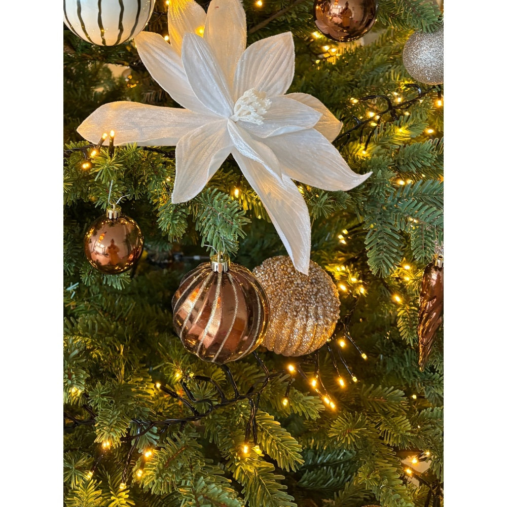 Kerstballen mixbox 6-delig | ornamenten | plastic | espresso | 8cm