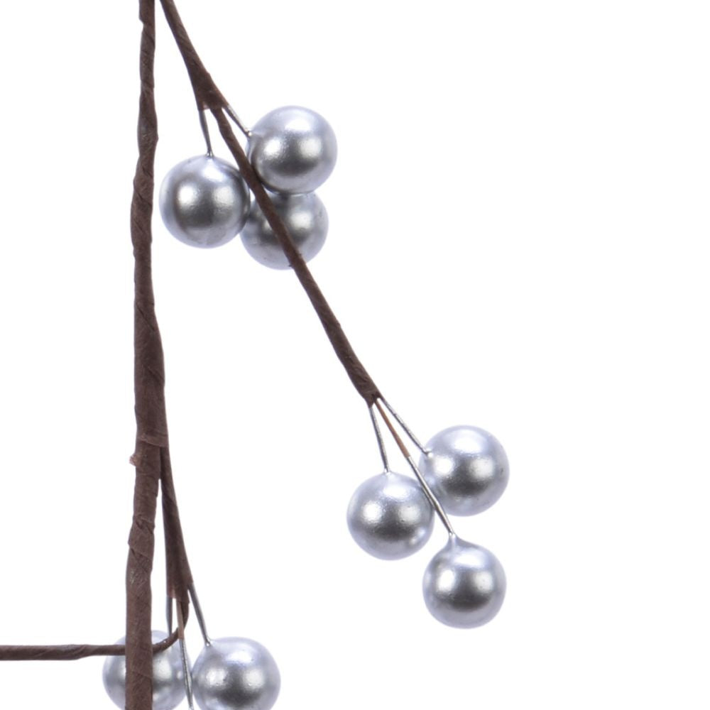 Kerstslinger met besjes | zilver | 130cm