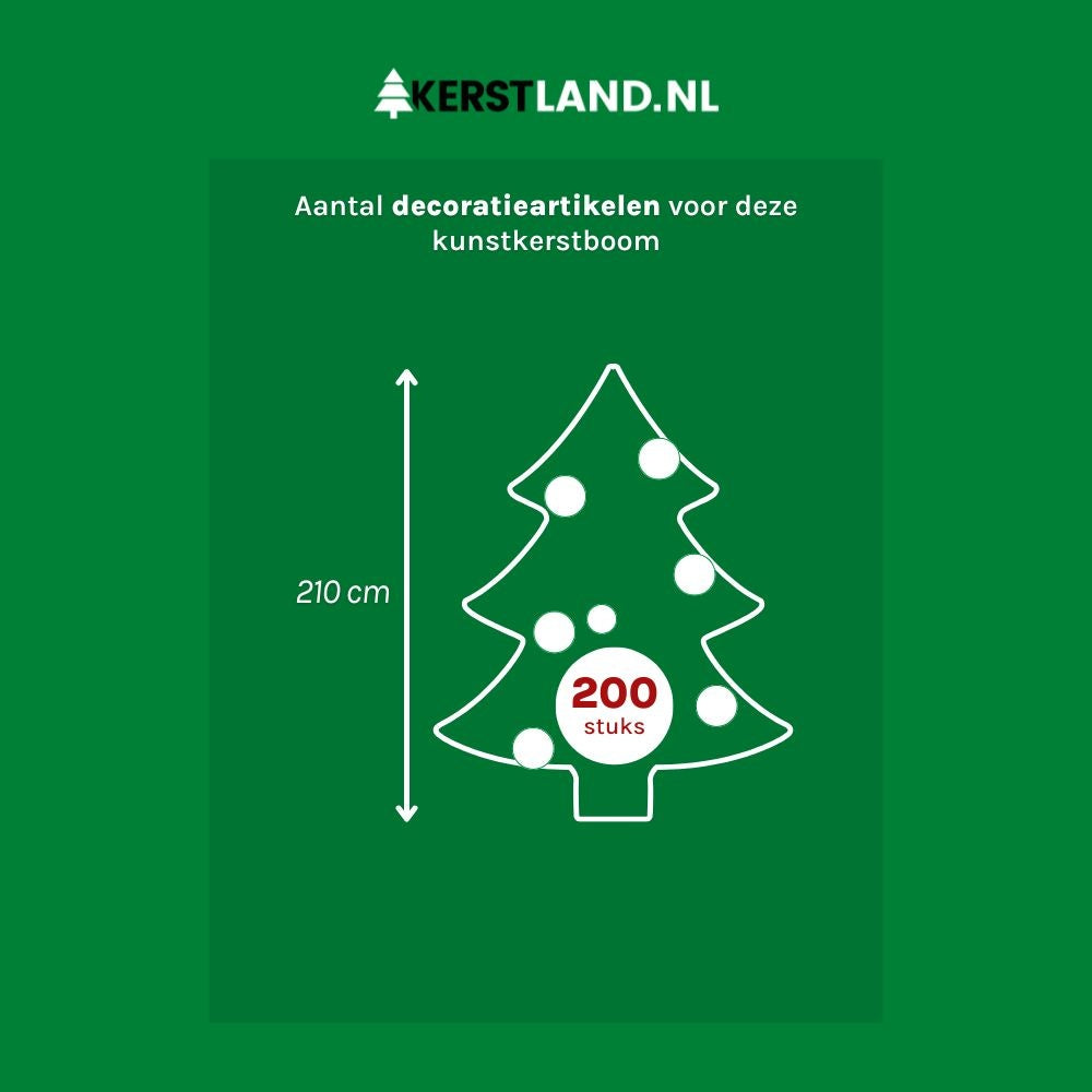 Alba Fir kunstkerstboom 210xø127cm | groen met 2400 LED lampjes