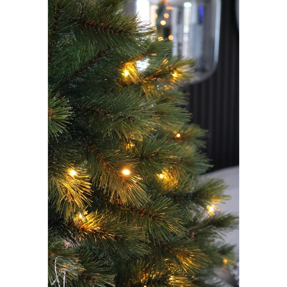 Forest Frosted kunstkerstboom 155xø86cm | groen met bevroren details & 120 LED lampjes