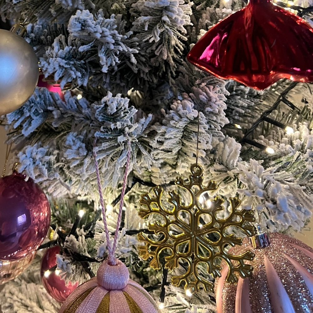 Kerstballen mixbox 46-delig | glanzend/mat/glitter | roze/goud