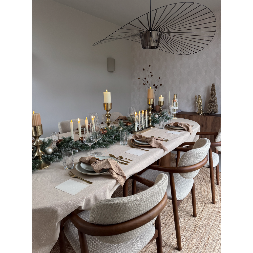 Glendon kerstguirlande | groen met bevroren details | 270cm