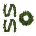 Norton twee kerstguirlandes + krans 180xø60cm | groen