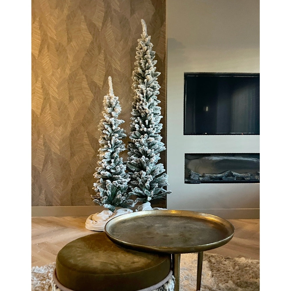 Pencil Pine Snowy kunstkerstboom smal 120xø41cm | wit/met sneeuw