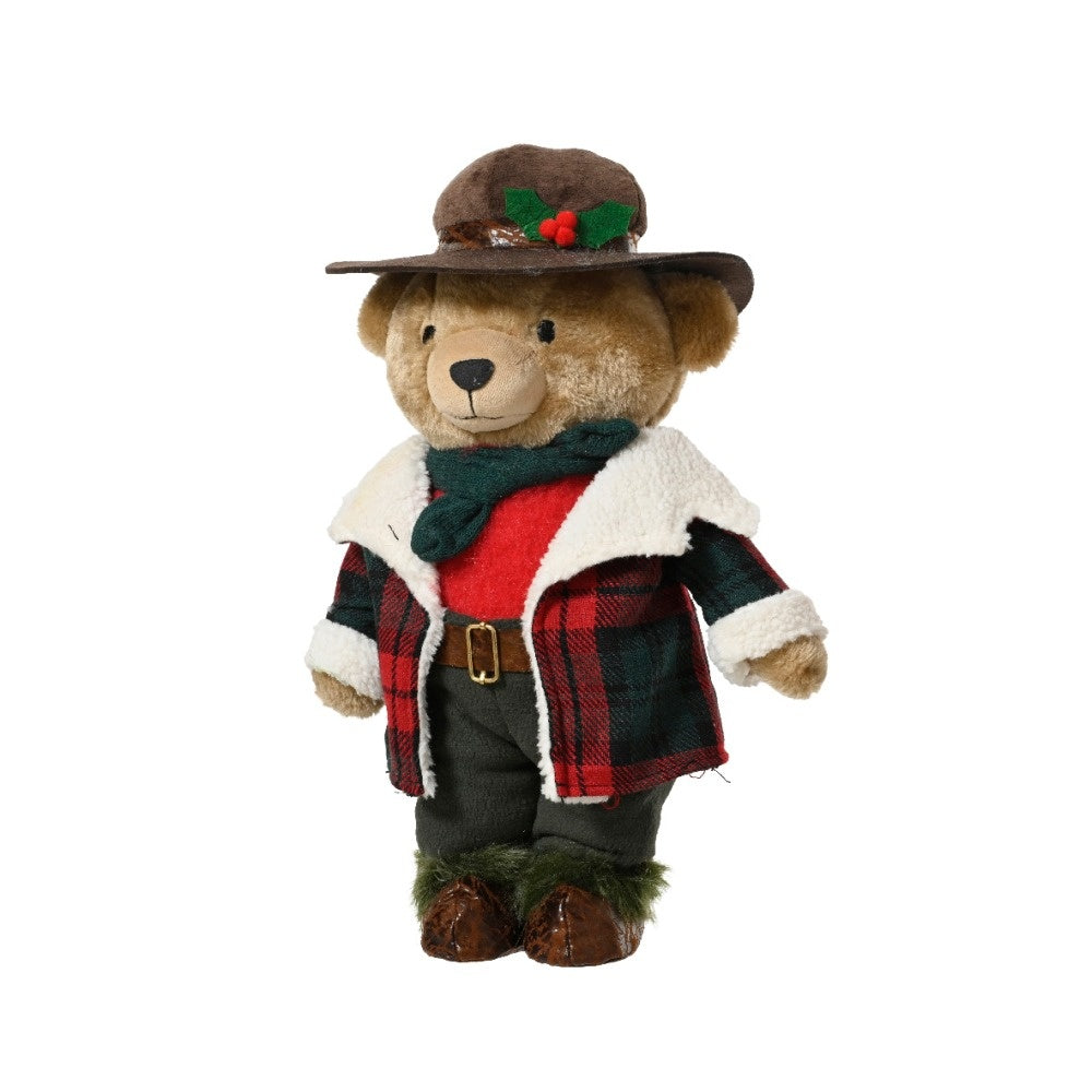 Beer met rode jas | polyester | 45cm