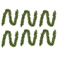 Norton kerstguirlande set van 6 | groen met LED lampjes | 270cm