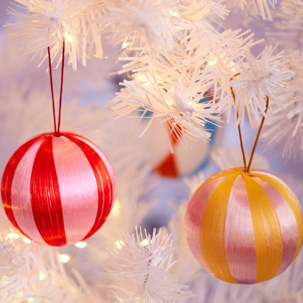 Kerstbal | foam | rood/roze | 6cm