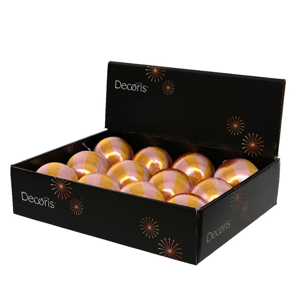 Kerstbal | foam | goud/roze | 8cm