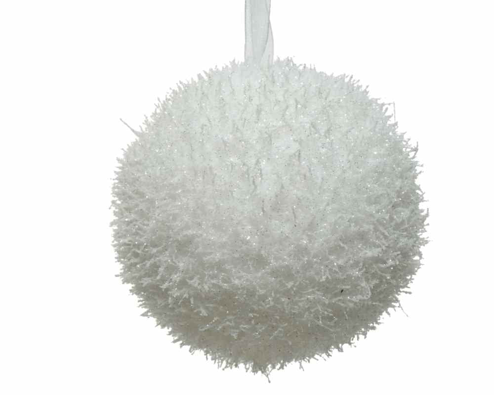 Kerstbal ijs | foam | wit | 10cm