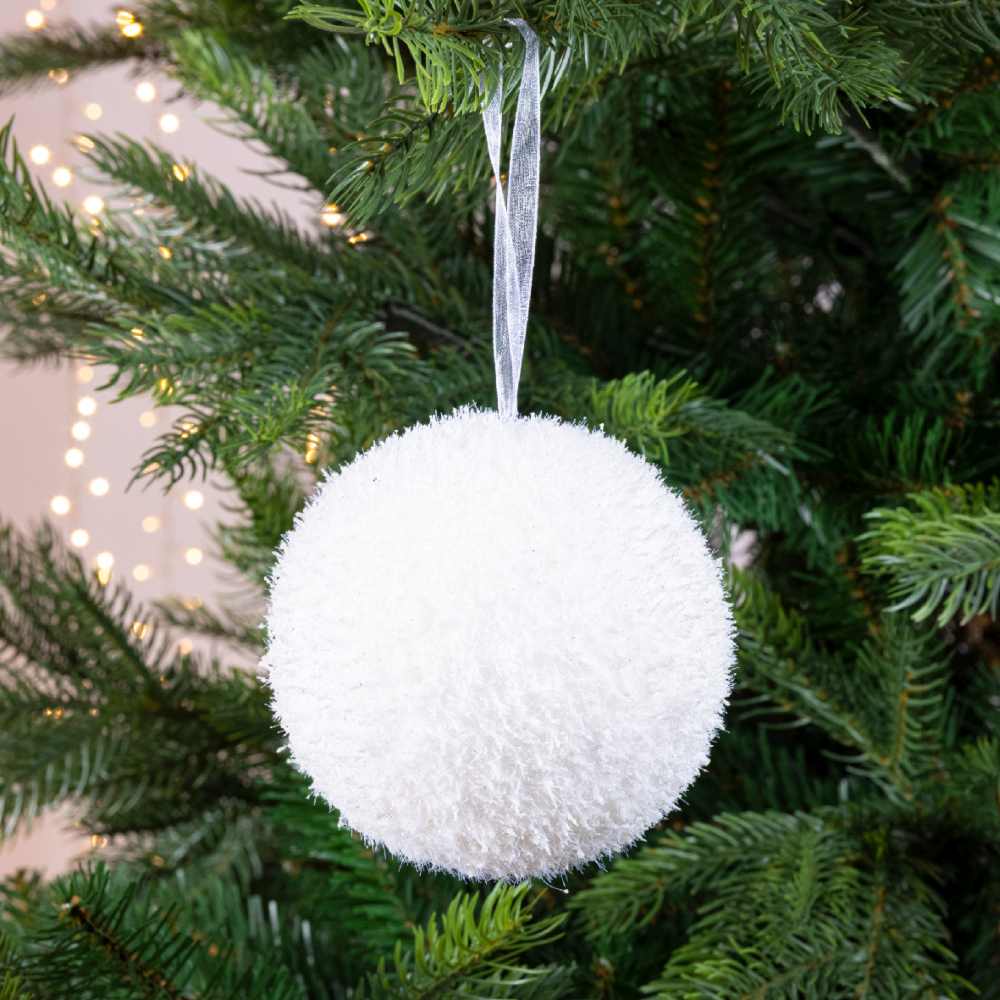 Kerstbal ijs | foam | wit | 10cm