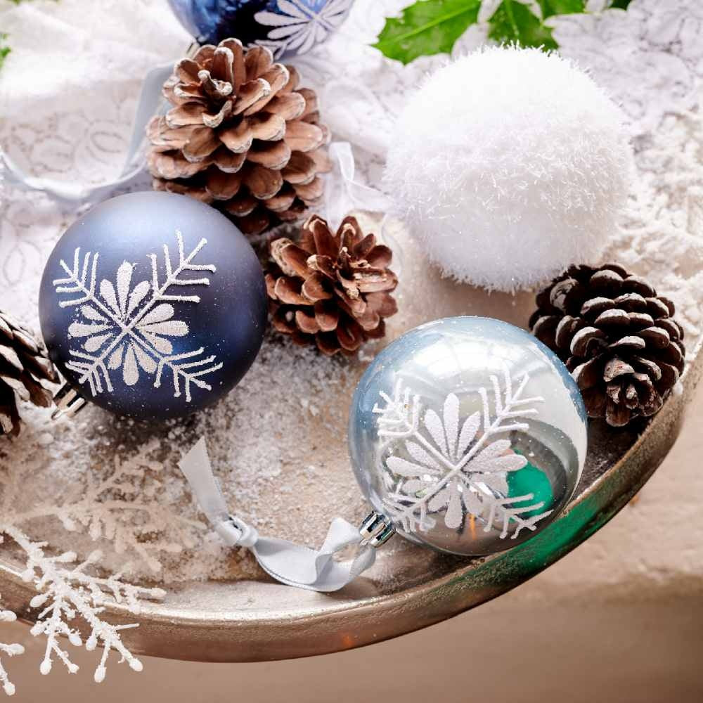 Kerstbal ijs | foam | wit | 8cm