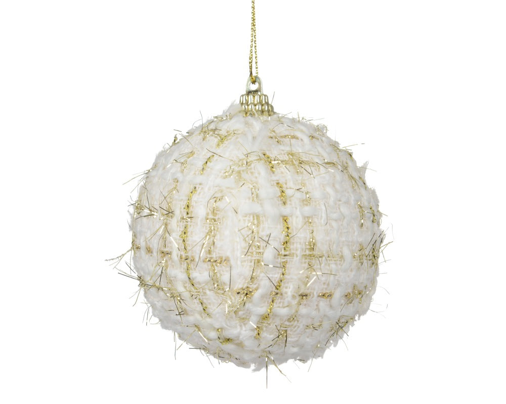 Kerstbal | foam | wolwit | 8cm