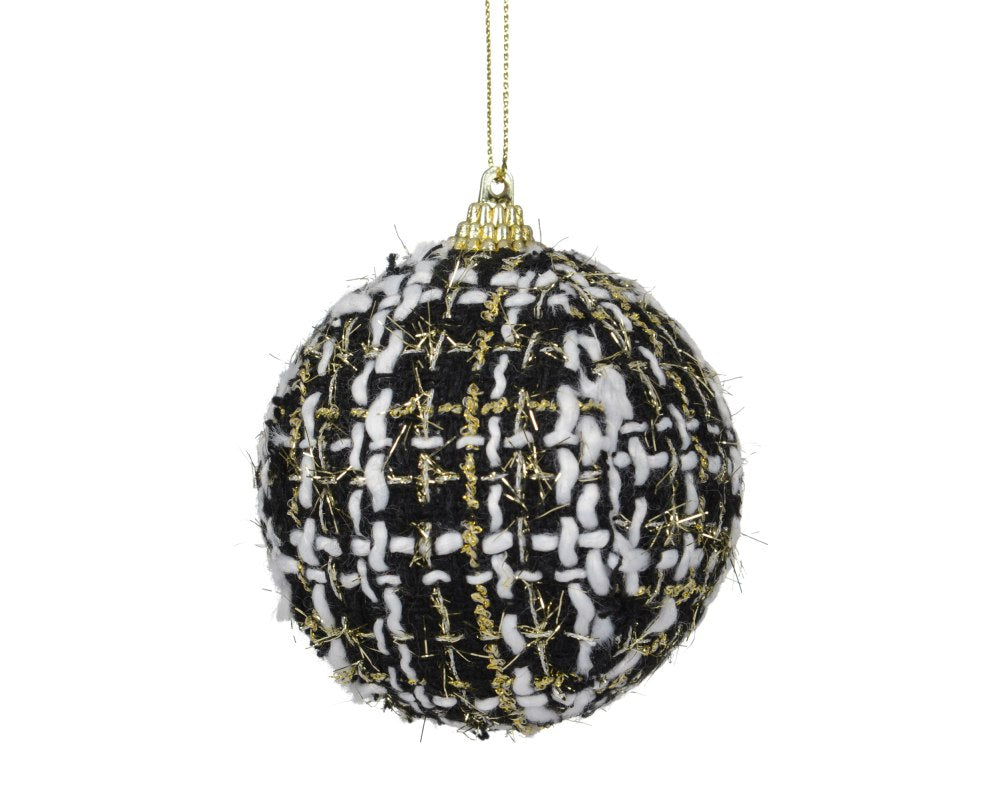 Kerstbal | foam | zwart/multicolor | 8cm