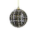 Kerstbal | foam | zwart/multicolor | 8cm