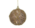 Kerstbal | foam | champagne met glitters en kralen | 8cm