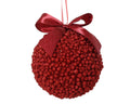 Kerstbal met strik | foam | rood | 10cm