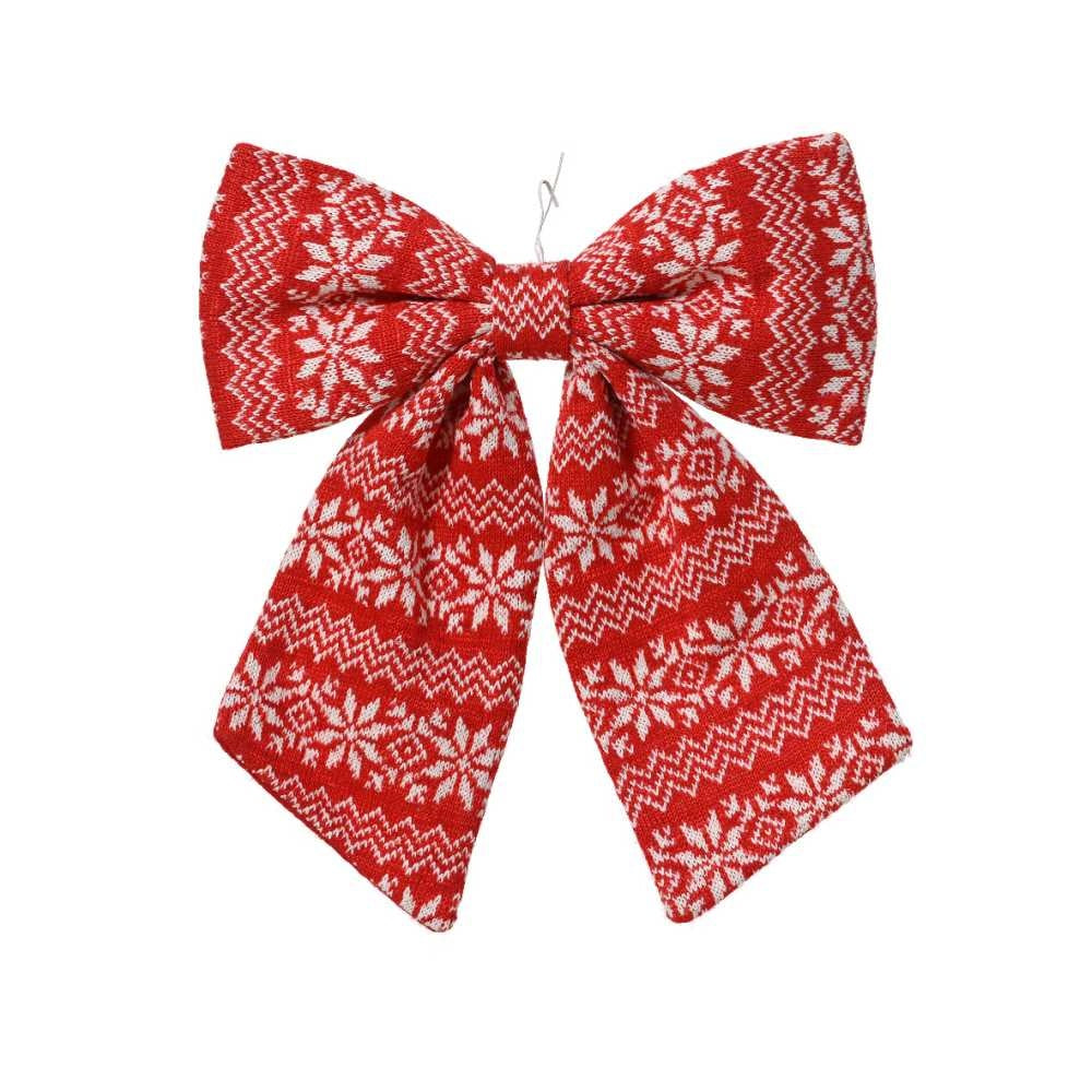 Kerststrik | polyester | rood/wit | 32cm