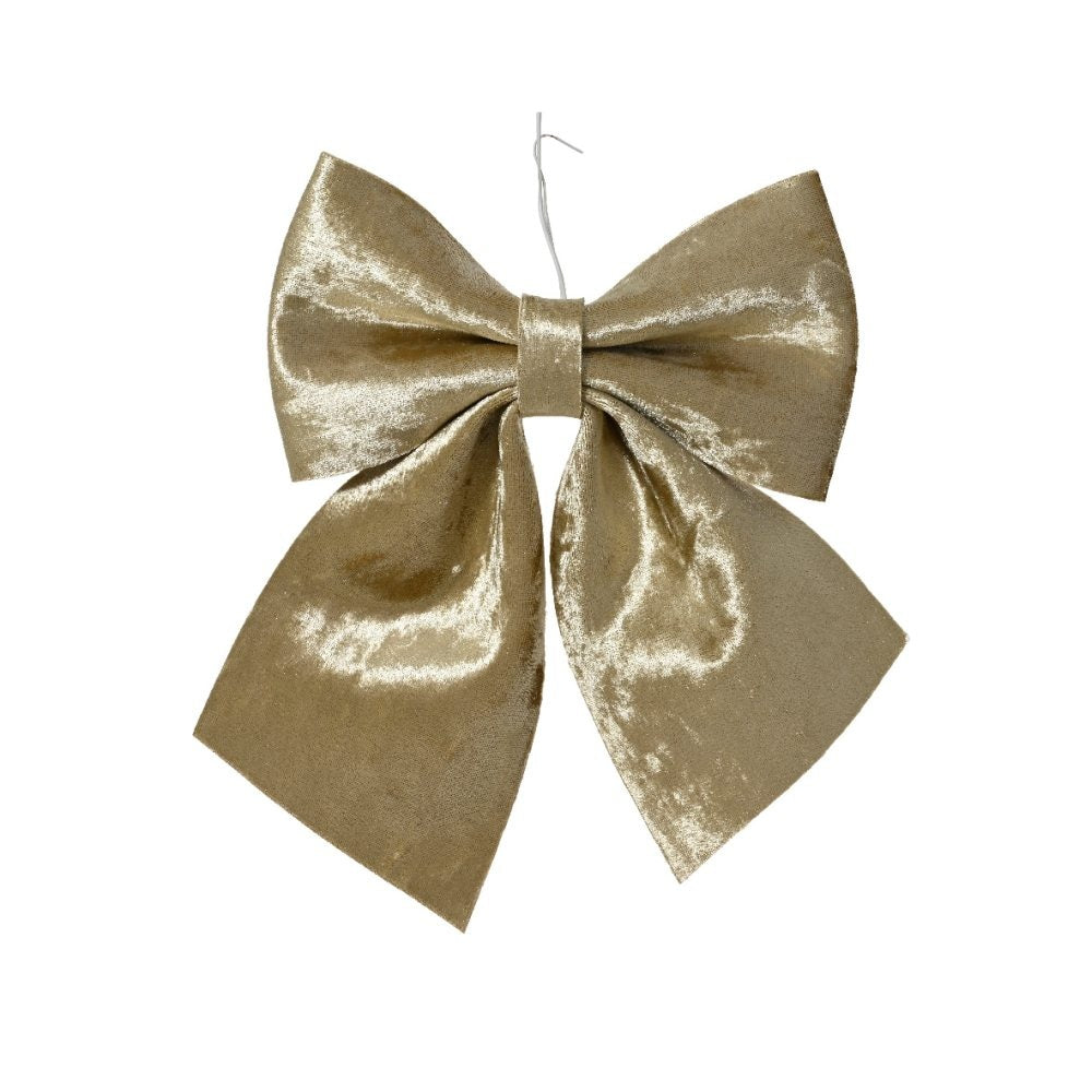Kerststrik | polyester | parel | 24cm
