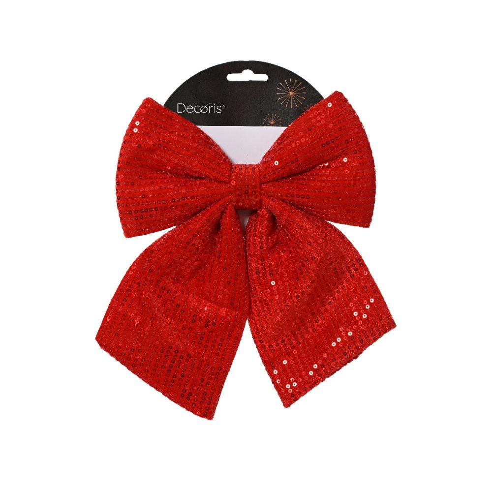 Kerststrik | polyester | rood | 32cm