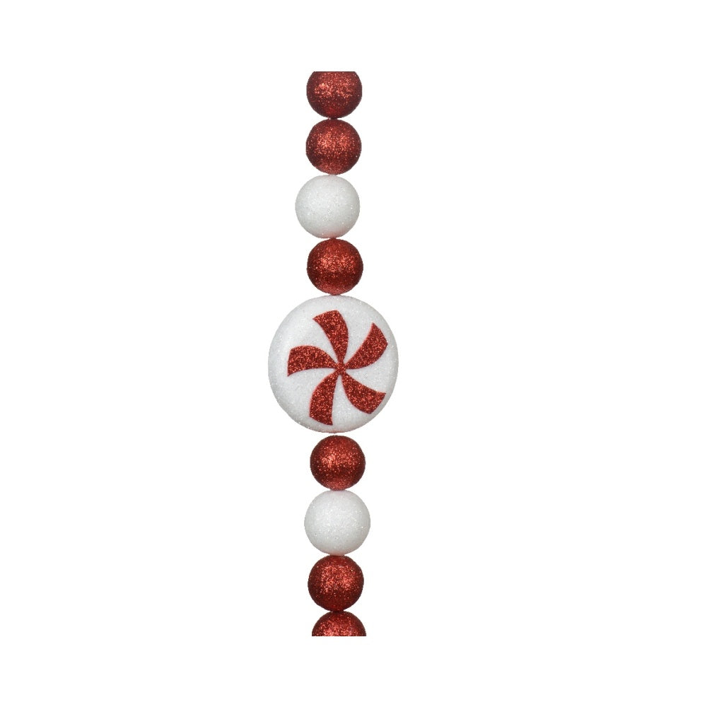 Kerstslinger lolly | foam | rood/wit | 180cm