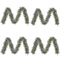 Vandans kerstguirlande set van 4 | groen met bevroren details & dennenappels | 270cm