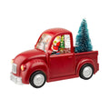 Sneeuwbol auto met LED lampjes | rood | 14cm