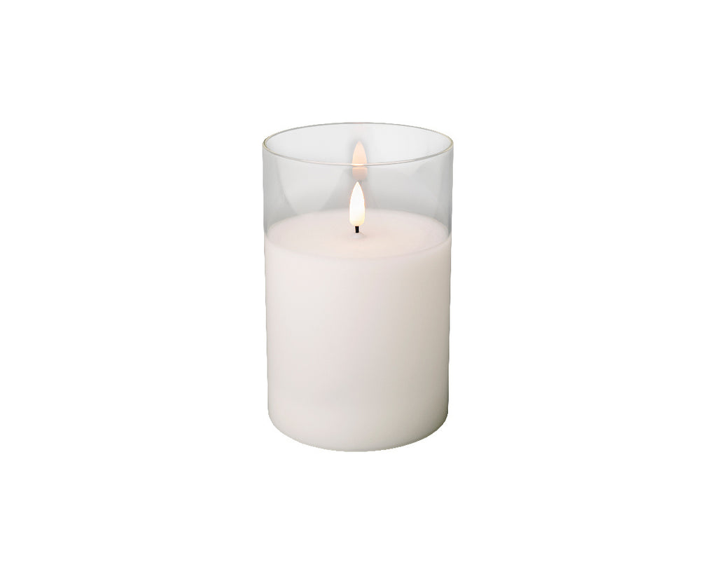 LED kaars | glas & wax | wit/warm wit | ø10x15cm