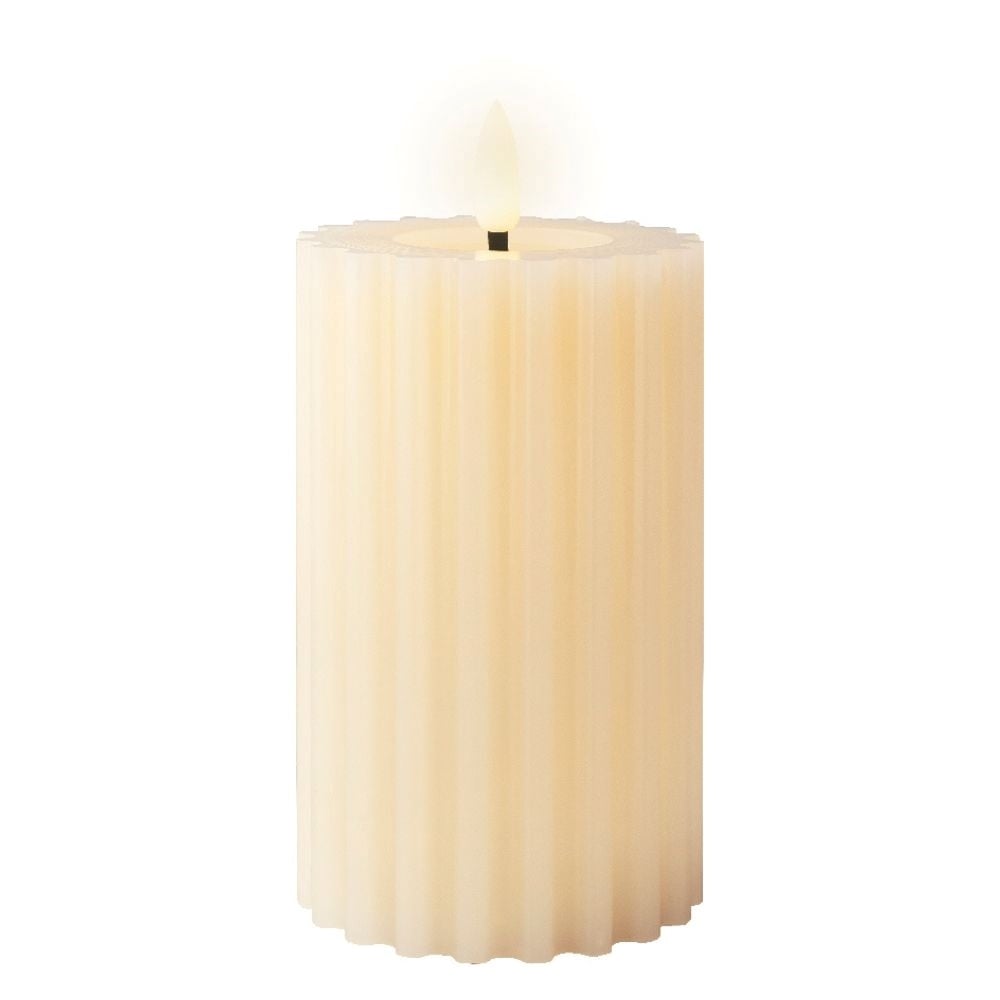 LED kaars | wax | crème/warm wit | ø7,5x14,8cm