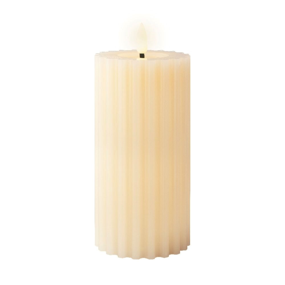 LED kaars | wax | crème/warm wit | ø7,5x17,3cm
