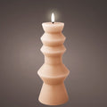 LED kaars | wax | lichtroze/warm wit | ø8,4x23cm