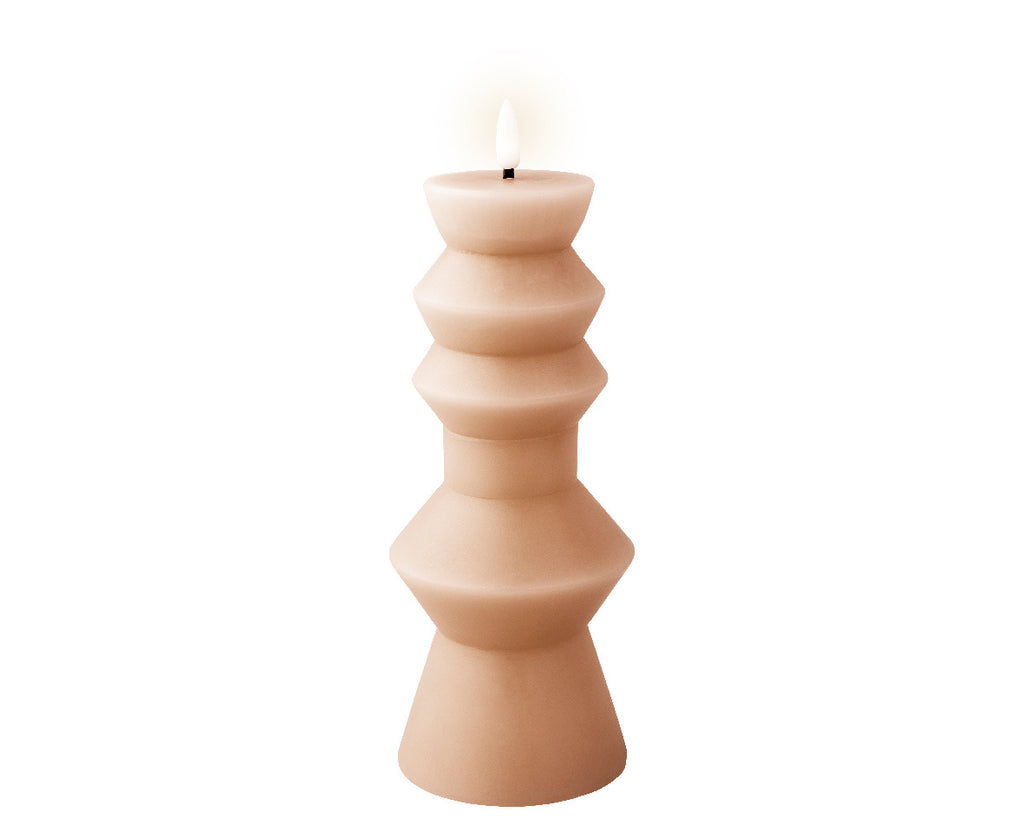 LED kaars | wax | lichtroze/warm wit | ø8,4x23cm