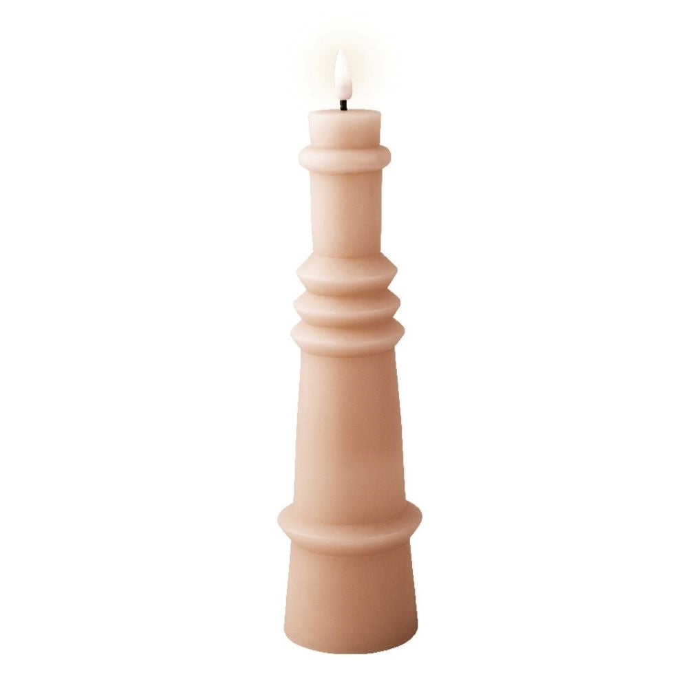 LED kaars | wax | lichtroze/warm wit | ø6,7x26,8cm