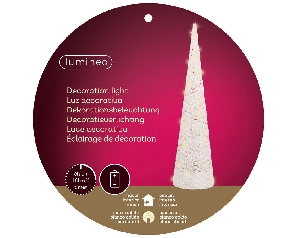 Kerstboom kegel met verlichting | papier | LED/warm wit | 78cm