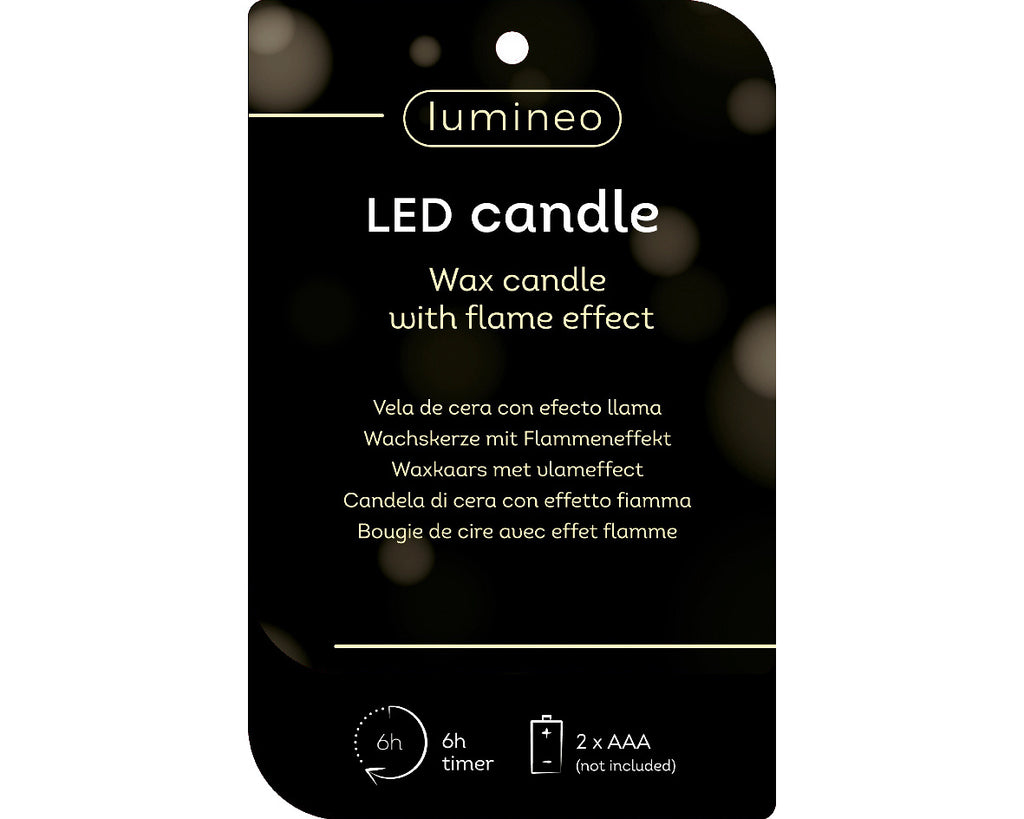 LED kerstboom kaars | wax | groen/warm wit | ø4,5x29cm