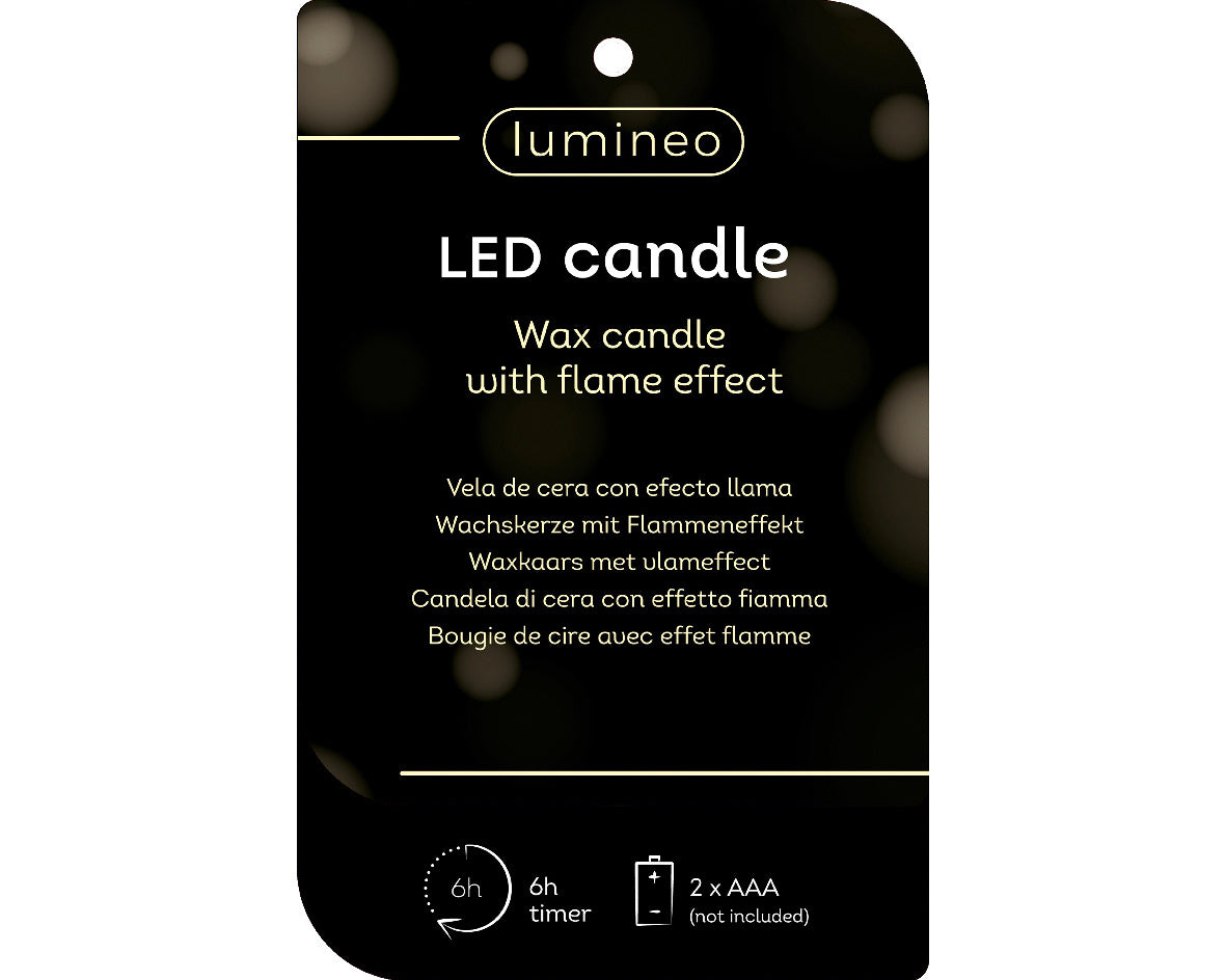 LED kerstboom kaars | wax | groen/warm wit | ø4,5x29cm