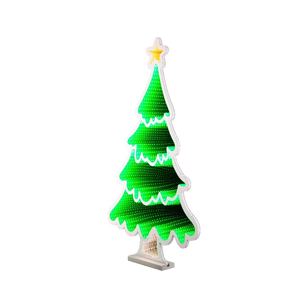 Kerstboom infinity lamp | kunststof | groen/wit | 40cm