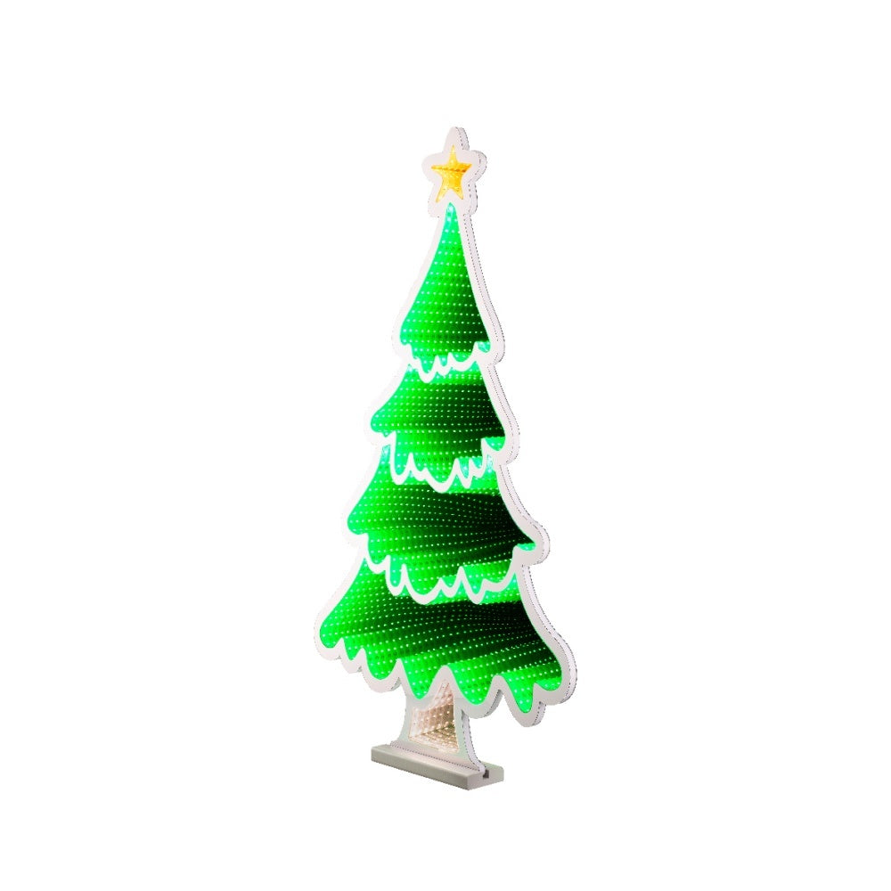 Kerstboom infinity lamp | kunststof | groen/wit | 60cm