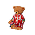 Beer in pyjama | polyresin | rood/wit met LED lampjes | 24cm