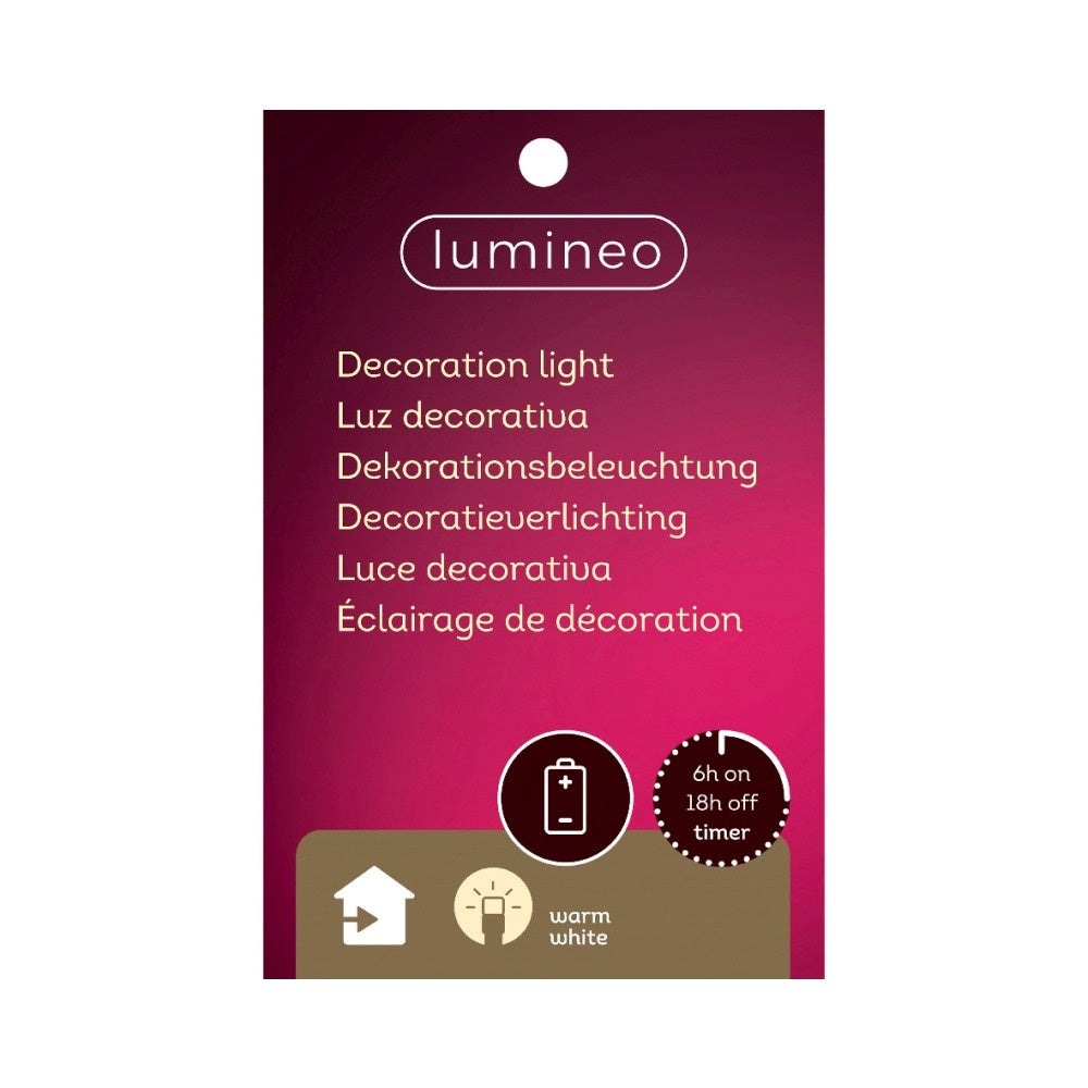 Beer in pyjama | polyresin | rood/wit met LED lampjes | 24cm