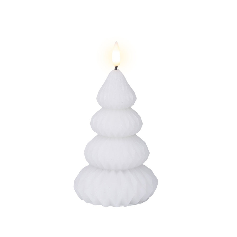LED kerstboom kaars | wax | wit/warm wit | ø9x13,5cm