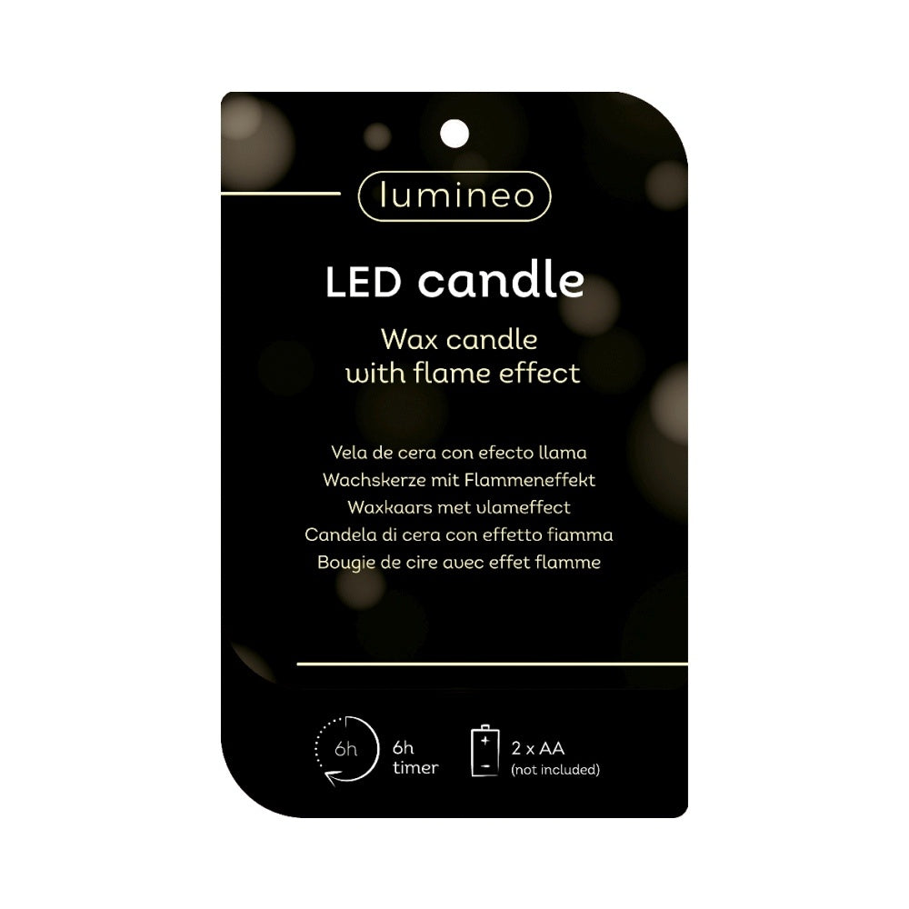 LED kerstboom kaars | wax | wit/warm wit | ø9x13,5cm